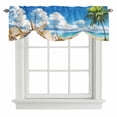 thumbnail image 2 of Summer Beach Tie Up Valances Curtain, Adjustable Kitchen Ocean Starfish Shell Valances for Windows Decor, Rod Pocket Short Curtains Set for Bedroom/Bathroom, 42"x12", 2 of 9