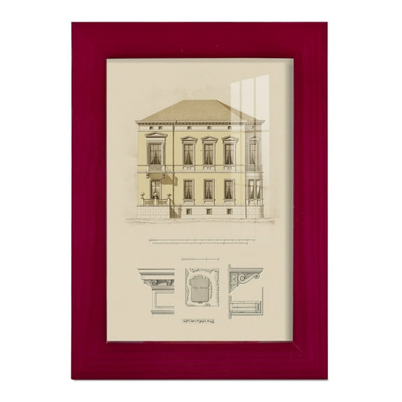 Estate and Plan VI -Framed Print w/glass-Cherry Red