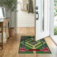 thumbnail image 2 of ODIKA 2'x3' Washable Accent Rug Pet Friendly, Bedside Mat Field Sport Scoreboard Layout With Plate Center Emblem Baseball Flowing Dynamic for Bedroom, Nursery, RV, 2 of 7