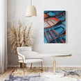 thumbnail image 2 of Petits Canoës Bleus et Rouges - Toile 24"x36 Pouces - Impression sur Demande, 2 of 5