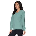 thumbnail image 3 of RBX Active Women's Ottoman Ribbed Lightweight V-Neck Sweatshirt, 3 of 5