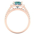 thumbnail image 4 of Clara Pucci 18K Rose Gold Round Cut 2Ct Synthetic Blue Moissanite Engagement Ring + Matching Band - Luxury Box Included, 4 of 7