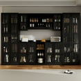 thumbnail image 4 of RichYa 71"H Tall Pantry Cabinet,Storage Cabinet with 2 Glass Doors and Shelves,5 Tier Display Cabinets for Living Room,Dining Room,Black(A), 4 of 7