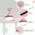 thumbnail image 5 of Infans 42" Kids Ceiling Fan w/LED Light 3 Color Temperature Remote Control Pink, 5 of 7