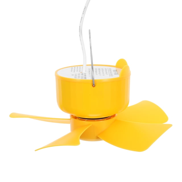 FONDOTIN Camping Portable Ceiling Fan Yellow Plastic Silent Operation Compact Design 1Pack