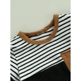 thumbnail image 5 of Coduop Baby Boys Shorts Set,Short Sleeve Striped T-shirt and Shorts Summer 2Pcs Outfit Set, 5 of 9