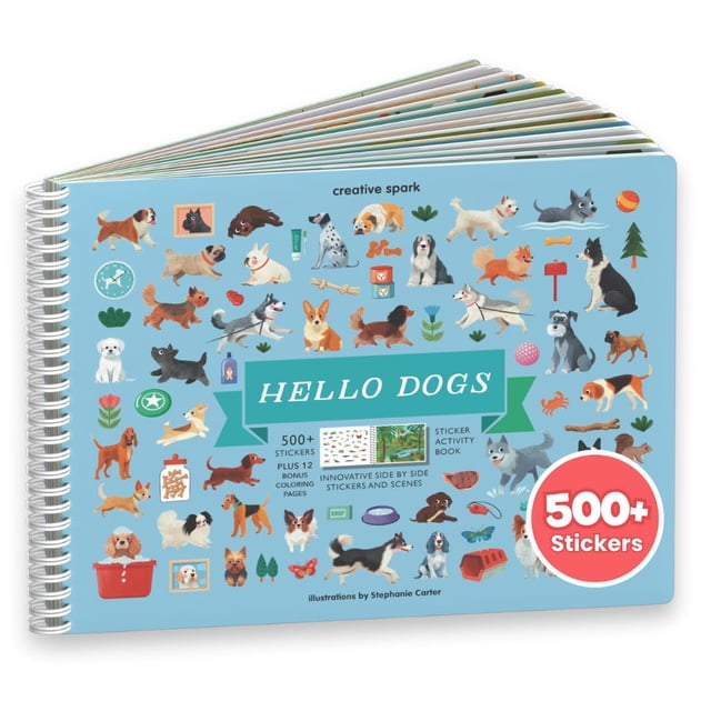 Libro de pegatinas Cupkin Hello Dogs con más de 500 pegatinas para niños de 2 a 8 años