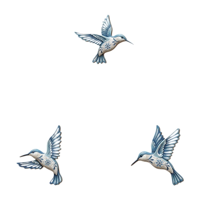 3 piezas de decorativo de pájaros de madera 2D, colibrí, decoración de pared, obra de decorativa, y moderno para colgar en pared,