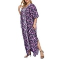 thumbnail image 2 of HDE Women UPF 30+ Kaftan Dress Oversize V Neck Long Plus Size Maxi Swim Cover Up, 2 of 5