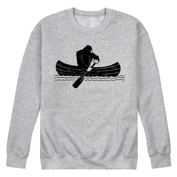 Instant Message - Sasquatch Canoe - Men's Crew Neck Fleece Pullover