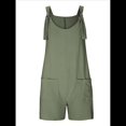 thumbnail image 3 of Cortos de Verano A para Mujer, Casuales Sin Mangas con Bolsillos Verde XXL, 3 of 9