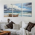 thumbnail image 2 of Nawypu  Beach Wall Art Boating Pictures: Blue Paintings Canvas Wall Art boats, Beach Pictures Canvas Prints Wall Art Bedroom Large Painting Size 12''x16''X3 Panels, 2 of 4