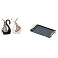 thumbnail image 1 of Elegante juego de figuras de cisne de cerámica y bandeja decorativa para servir para el hogar, hotel, bar, colección de escritorio, aniversario, estan, 1 of 8