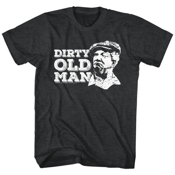Redd Foxx Dirty Old Man Black Heather Adult T-Shirt Xl