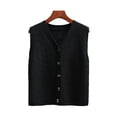 thumbnail image 1 of Sonducket Manténgase a la moda con un chaleco tipo suéter sin mangas para mujer, chalecos tipo suéter para capas, aplicación amplia Prendas para la parte del cuerpo Negro l, 1 of 6