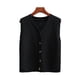 thumbnail image 1 of Sonducket Manténgase a la moda con un chaleco tipo suéter sin mangas para mujer, chalecos tipo suéter para capas, aplicación amplia Prendas para la parte del cuerpo Negro S, 1 of 6