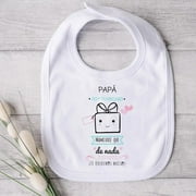 Father's Day Baby Boys Girls Bib Lovely Print Toddler Burp Cloths Fathers Day Present To Baby White Cotton Feeding Bibs 18CM TW476628-A094WH