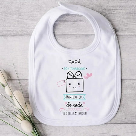 Father's Day Baby Boys Girls Bib Lovely Print Toddler Burp Cloths Fathers Day Present To Baby White Cotton Feeding Bibs 18CM TW476628-A094WH