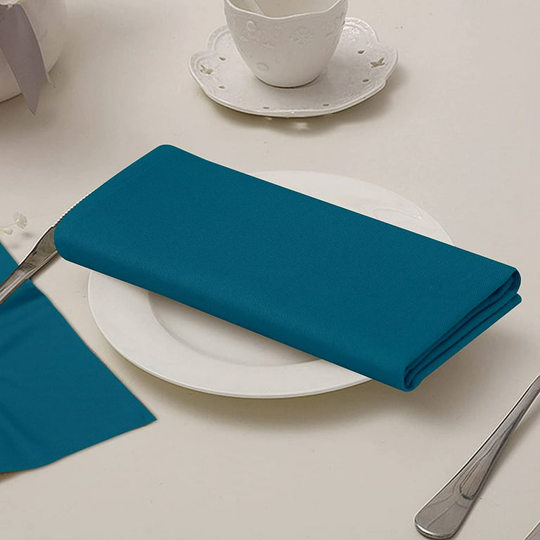 Ruvanti Cloth Napkins Set of 12, 18x18 Inches Napkins Cloth Washable, Soft,  Durable, Absorbent, Cotton Blend. Table Dinner Napkins Cloth for Hotel,  Lunch, Restaurant, Wedding Event, Parties - Blue 
