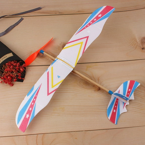 LEORX 6pcs Diy Glider Airplane Band Powered Planes Educational Craft For Present For Year Celebrations Fun Indoor