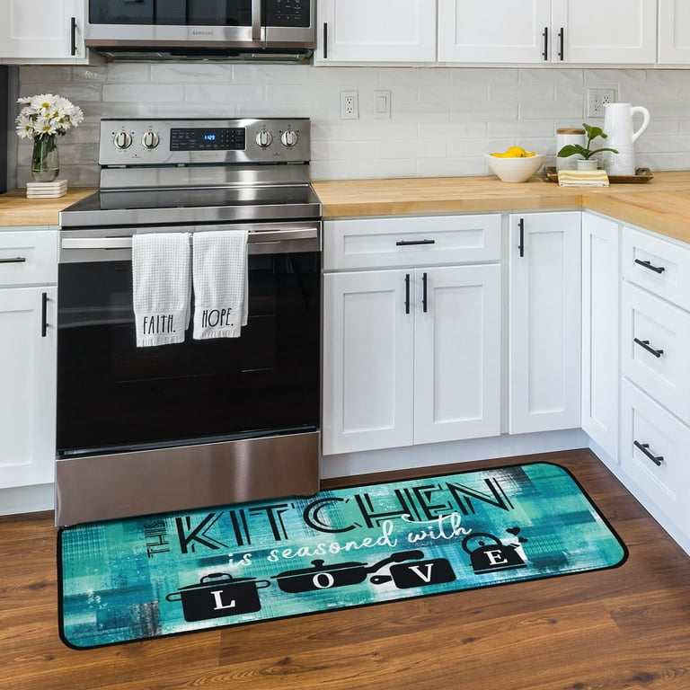 Microfiber Kitchen Rugs and Mats Moroccan Trellis Kitchen Mats Grey Kitchen  Rugs Set of 2 Non-Slip Washable Soft Super Absorbent Kitchen Mats for Floor  Kitchen Sink Home 17x 47+17x 24 Grey 