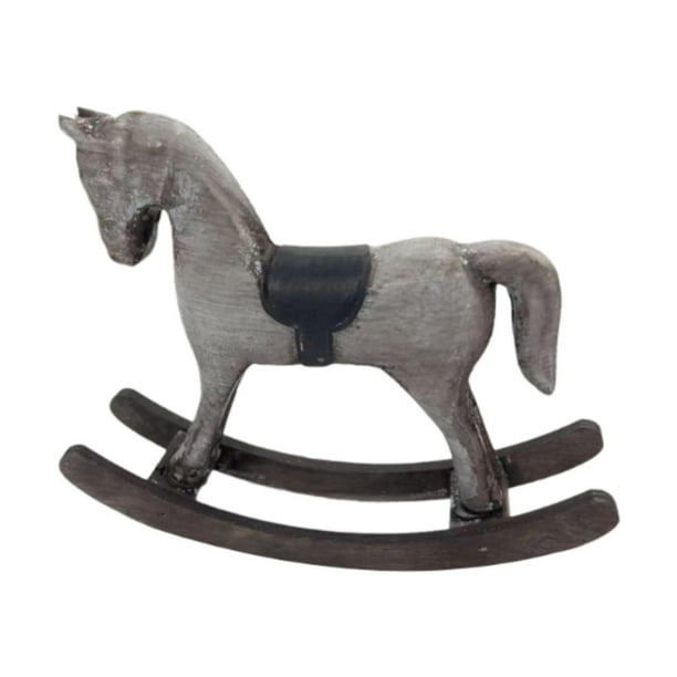Figura de caballo mecedor, estatua decorativa, adorno de mesa, escultura animal para Gris