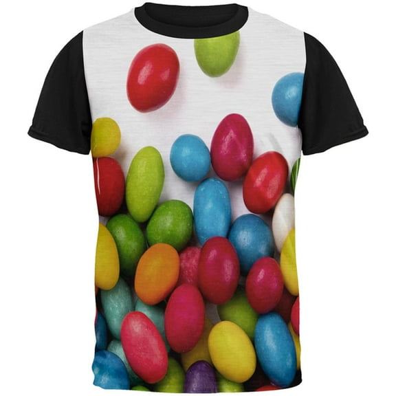 Halloween Jelly Beans All Over Mens Black Back T Shirt Multi SM