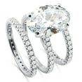 thumbnail image 2 of Pompeii 5 1/2Ct Oval Diamond Engagement Eternity Wedding Ring Set White Gold Lab Grown, 2 of 4