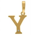 thumbnail image 2 of 925 Sterling Silver Yellow-tone Unisex Cubic Zirconia Plain Letter Name Personalized Monogram Initial Alphabet Y Charm P, 2 of 2