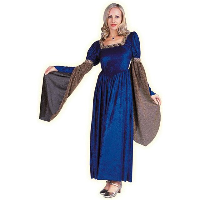 Adult Renaissance Queen Costume, Blue - 2XL 20-22