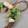 thumbnail image 4 of Easter Bunny Floral Egg Artificial Wicker Easter Wreath with LED Lights, Lighted Spring Wreath for Front Door, Table & Outdoor Hanging, Festive Glowing Easter Decor for Holiday, 15*10in, Brown, 4 of 5