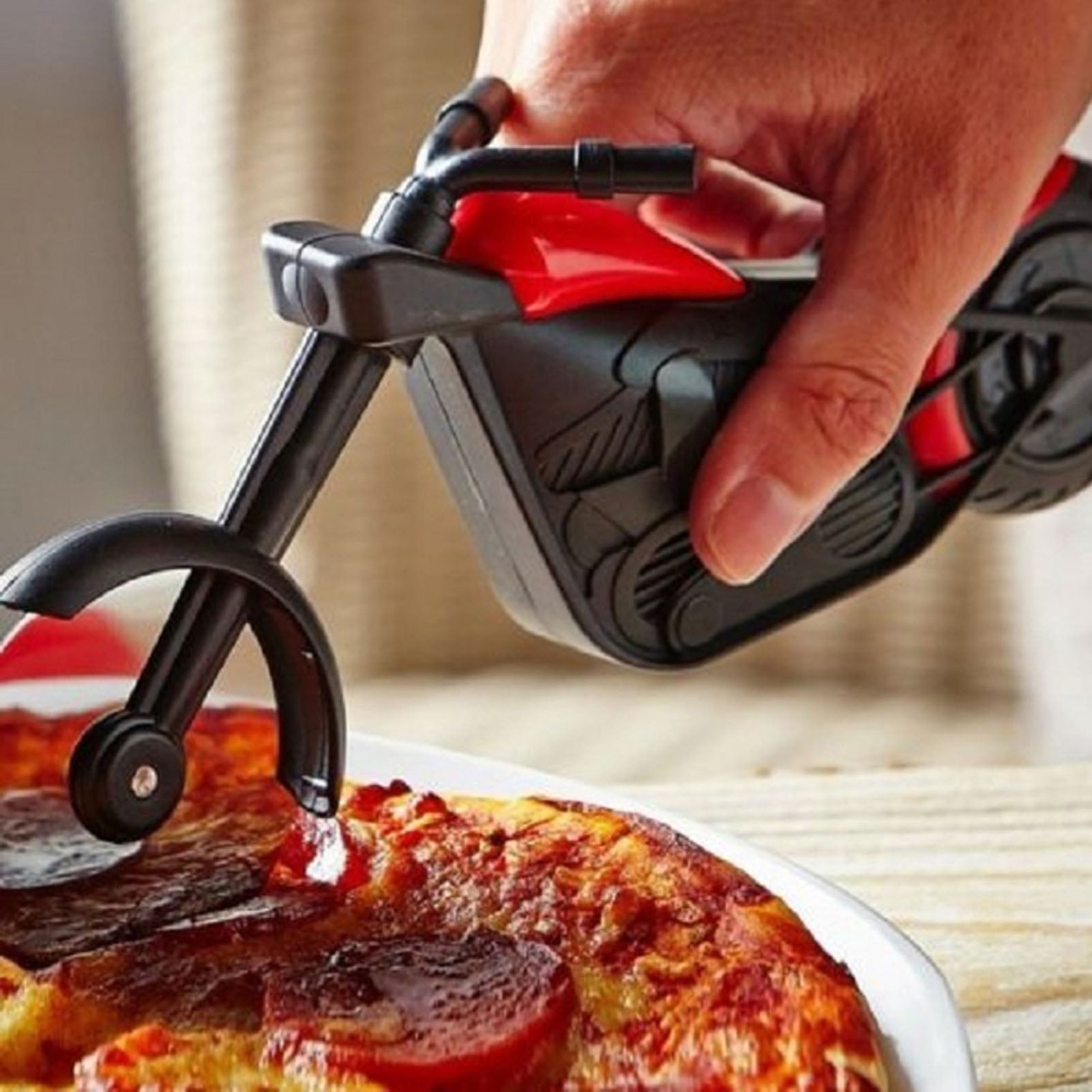 Motorcycle Pizza Cutter, Pizza Cutter Wheel Easy To Grip for