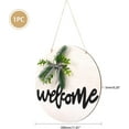 thumbnail image 4 of Hanging Welcome Sign Front Door White Round Welcome Door Sign with Wreath and Bow 11.81" for Farmhouse Porch Decoration Spring Front Door White Hanging Welcome Sign, 4 of 7