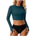 thumbnail image 2 of TARIENDY Womens 2 Piece Bathing Suits Cropped Rash Guard Swimwear with Shorts Long Sleeve Swim Shirts with Thumb Hole M, 2 of 6