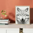 thumbnail image 3 of Nawypu  Sylvie Wolf Black and White Portrait Framed Canvas Wall Art by Simon Te Tai, 3 of 4
