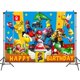 thumbnail image 1 of Figuras de dibujos animados de Super Mario Bros, Mario, Luigi, Yoshi, Toad, decoración de fiesta, fondo de tela, juguetes, regalos de cumpleaños para niños, 1 of 4