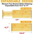 thumbnail image 6 of SpaceAid Bamboo Dresser Drawer Dividers 6 Pack, 4.65“ High Adjustable 12.5“-17” Drawer Organizers for Clothing, 6 of 7