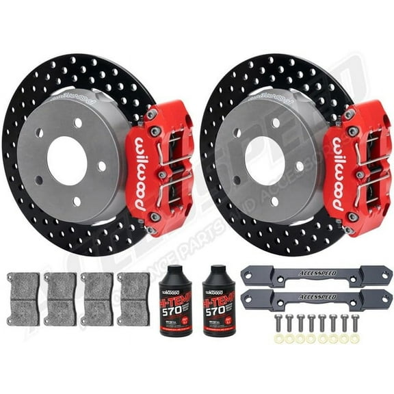 Wilwood Rear UTV Big Brake Combo with FREE Brake Fluid Red Calipers and Drilled Rotors for 2022-up Polaris RZR Turbo & Pro R