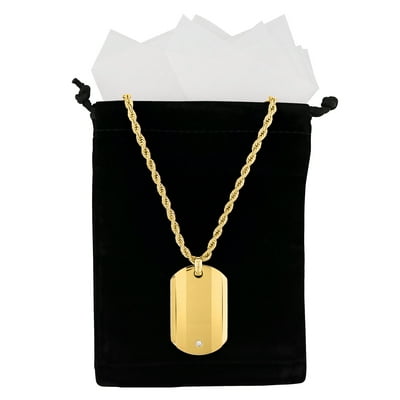 Mens gold dog tag pendant sale