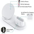 thumbnail image 2 of Wireless Charger, 3 in 1 Qi 10W Wireless Charging Dock Station Compatible for Apple iWatch 1/2/3/4, Airpods, iPhone 11 Pro Max/X/XS Max/8, Fast Charging Stand (White), 2 of 8