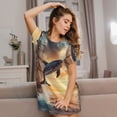 thumbnail image 3 of Balery Sailing Dancing Dolphin Camisón de manga corta con cuello redondo para mujer, cómodo y elegante., 3 of 6