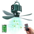 thumbnail image 1 of Ventiladores de techo para tiendas de campaña DUKUSEEK 10400 mAh con luz y control remoto, 1 of 6