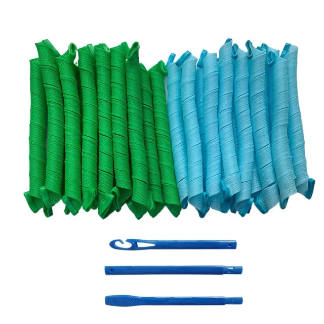 Heatless Spiral Hair Curlers with Styling Hooks, Plastic, 12 in., 40 Pack