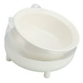 thumbnail image 3 of Cuenco de comida para gatos de doble uso, gran capacidad, inclinado, elevado, de cerámica, cuenco de comida para mascotas con soporte para perros, gatos, mascotas, blanco, 3 of 5