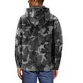 thumbnail image 2 of Men's Heavyweight Army Hunting Camo Removable Hood Quilted Insulated Jacket (Grey Camo, S), 2 of 6