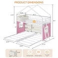 thumbnail image 6 of Triple Bunk Bed Twin Over Twin Over Twin with Storage Bins and Bookshelf, Metal Bunk Beds for 3 Teens/Adults, House Triple Bunk Bed Frame with Globe String Lights, Guardrails & Ladder, White, 6 of 10