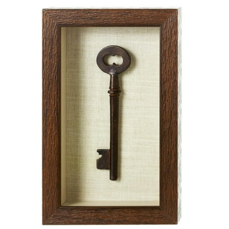 12 x 7 Chocolate Brown Antique Skeleton Key  Shadow Box 