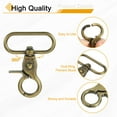 thumbnail image 4 of Uxcell 8 Pack Swivel Snap Hook, 38mm(1 1/2") Trigger Snap Heavy Duty Metal Lobster Claw Clasp Lanyard Clips for Straps Bags Belting Leathercraft, Bronze, 4 of 6