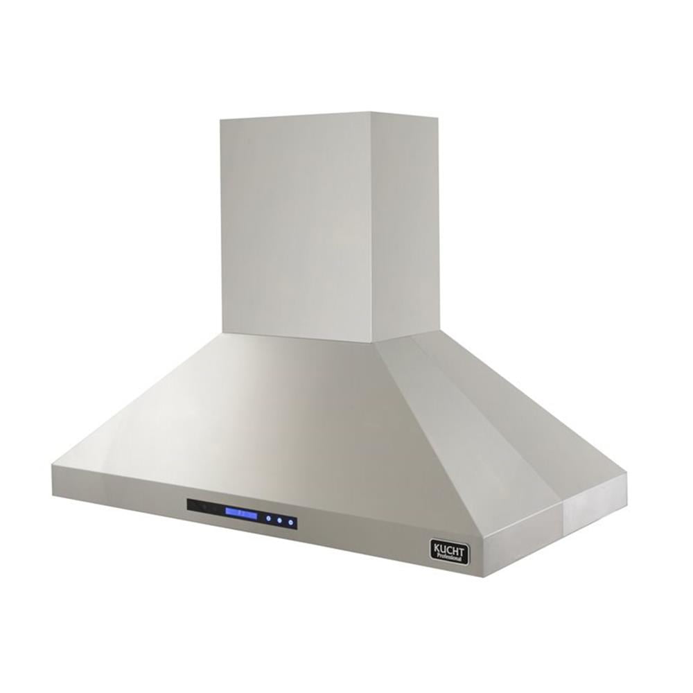 Pemberly Row 48" Stainless Steel Island Mounted Range Hood in Silver