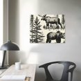 thumbnail image 4 of Orinice Bear Moose Woodland Fine Art Aesthetic Poster Print Wall Painting for Classroom Kitchen Office Farmhouse Bathroom Room Decor Pictures Wall Art Modern Canvas Prints Living Room, 4 of 6